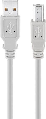 Goobay 50953 USB-A-auf-USB-B-Kabel, 1,8 m, grau VPE Bulk Mindestbestellmenge 1