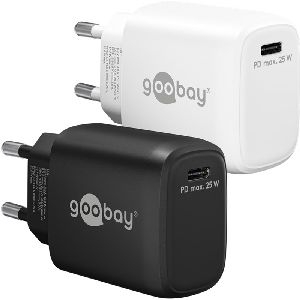 Goobay 65368 USB-C™ PD GaN Schnellladegerät (25 W) weiß Farbversion: weiß VPE Retail Polybag Mindestbestellmenge 1