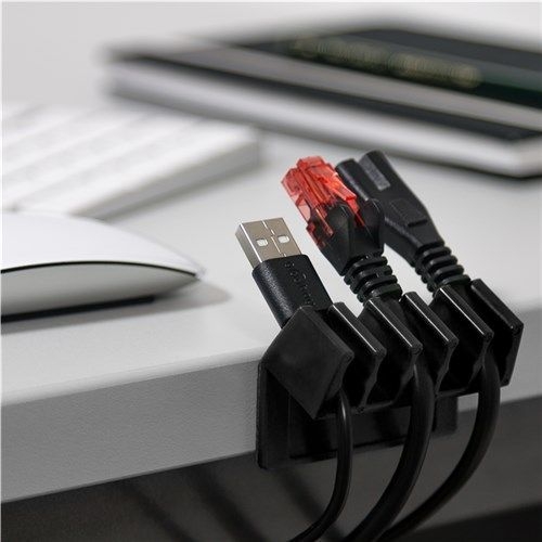 Goobay 70433 Kabelmanagement 5-Slots, schwarz VPE Retail Blister Mindestbestellmenge 1