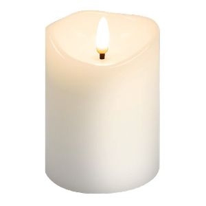 Goobay 77774 LED-Echtwachskerze, weiß, 7,5 x 10 cm VPE Retail Box Mindestbestellmenge 1