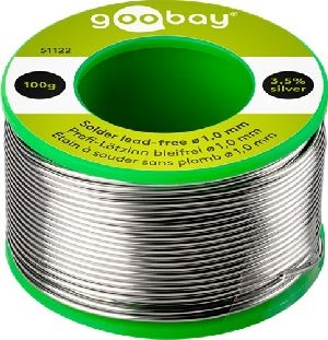 Goobay 51122 Profi-Lötzinn bleifrei, ø 1,0 mm, 100 g VPE Bulk Mindestbestellmenge 1