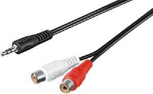 Goobay 50116 Audio-Kabeladapter 3,5 mm, Stecker zu Stereo-Cinch-Buchse, 1.5 m, Schwarz - Klinke 3,5