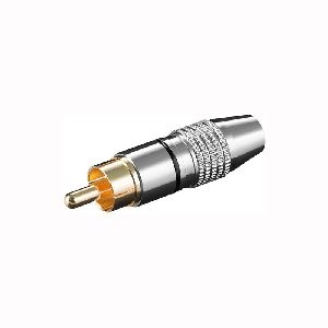 Goobay 11905 Cinch-Stecker, Schwarz - Metallausführung mit vergoldeten Kontakten