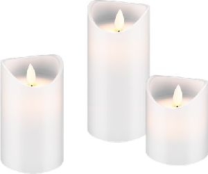 Goobay 66541 3er-Set LED-Echtwachs-Kerzen, weiß