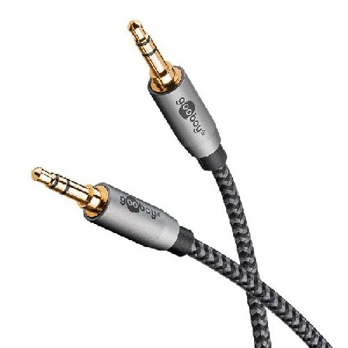Goobay 65272 Audio Verbindungskabel AUX, 3,5 mm stereo, 0,5 m VPE Retail Polybag Mindestbestellmenge 1