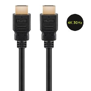 Goobay 60608 Series 1.4 High-Speed-HDMI™-Kabel mit Ethernet, 0.5 m, Schwarz - HDMI™-Stecker (Typ A)