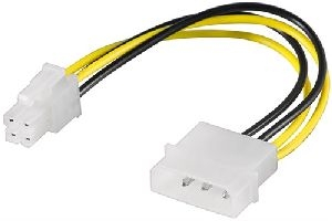 Goobay 51362 PC-Stromkabel/Stromadapter, 5.25-Stecker zu ATX12 P4, 4-Pin