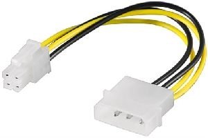 Goobay 51362 PC-Stromkabel/Stromadapter, 5.25-Stecker zu ATX12 P4, 4-Pin Kabellänge: 0.16 m