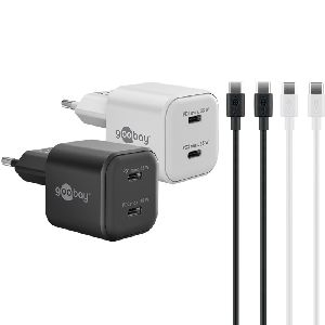 Goobay 79645 Twin Power Set 2x USB-C™-Ladegeräte (35 W), 2x USB-C™-Kabel VPE Retail Polybag Mindestbestellmenge 1