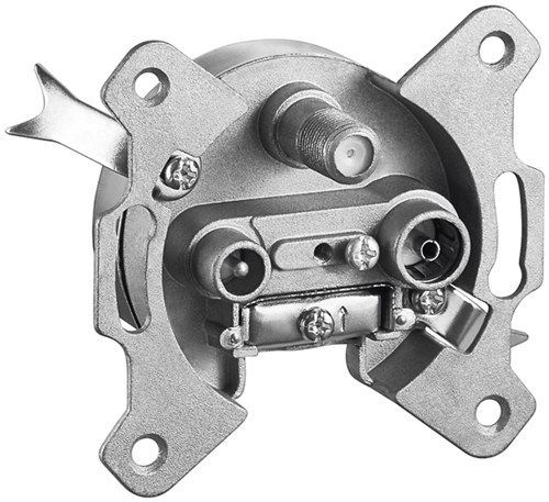 Goobay 67046 3-Loch Antennen-Stich-/Enddose VPE Bulk Mindestbestellmenge 1