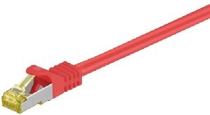 Goobay 91679 RJ45 Patchkabel CAT 6A S/FTP (PiMF), 500 MHz mit CAT 7 Rohkabel, rot Kabellänge: 30 m