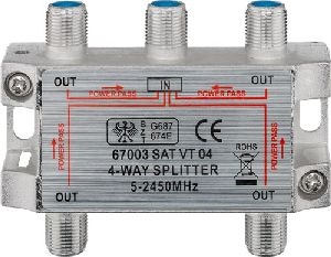 Goobay 67003 SAT-Verteiler, 4-fach Ausgang, Anzahl: 4 x out