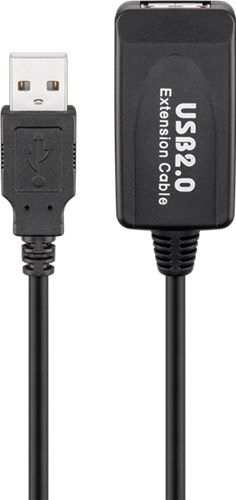 Goobay 60119 Aktives USB-Verlängerungskabel, 10 m, schwarz VPE Retail Blister Mindestbestellmenge 1