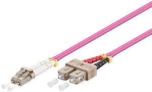 Goobay 95942 LWL Kabel, Multimode (OM4) Violett Kabellänge: 0.5 m