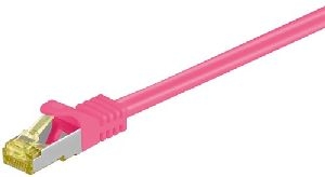 Goobay 91677 RJ45 Patchkabel CAT 6A S/FTP (PiMF), 500 MHz mit CAT 7 Rohkabel, magenta Kabellänge: 30