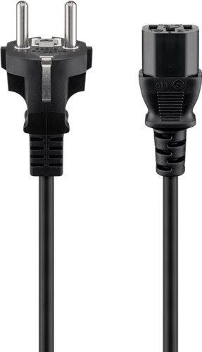 Goobay 68605 Kaltgeräte-Anschlusskabel, 1,5 m, Schwarz Kabellänge: 1.5 m