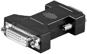 Goobay 68029 Analoger DVI/VGA Adapter, vernickelt Anschluss, Typ: DVI-I-Buchse Dual-Link (24+5 pin) VPE Bulk Mindestbestellmenge 1