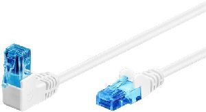 Goobay 51539 CAT 6A Patchkabel 1x 90° gewinkelt, U/UTP, weiß VPE Bulk Mindestbestellmenge 1