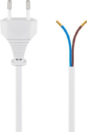 Goobay 51345 Kabel mit Eurostecker zum Konfektionieren, 1,5 m, Weiß