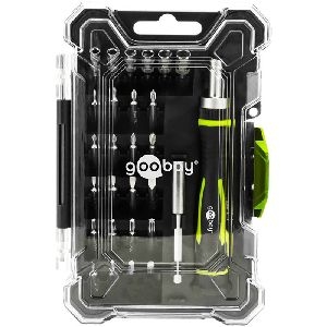 Goobay Tools 77840 Schraubendreher-Set mit 26-tlg. Bitsatz VPE Bulk Mindestbestellmenge 1