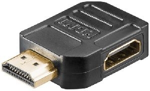 Goobay 51725 HDMI™-Winkeladapter 270° horizontal, 4K @ 60 Hz, vergoldet Farbversion: Schwarz VPE Bulk Mindestbestellmenge 1