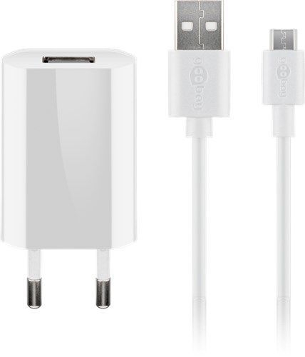 Goobay 44983 Micro-USB-Ladeset (5 W) VPE Retail Polybag Mindestbestellmenge 1