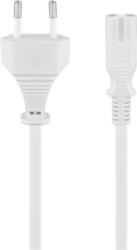 Goobay 51326 Anschlusskabel mit Eurostecker, 1,5 m, weiß, (2*0,75 mm²) VPE Retail Polybag Mindestbestellmenge 1