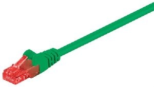 Goobay 95251 CAT 6 Patchkabel, U/UTP, grün Kabellänge: 0.25 m