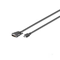 Goobay 50581 DVI-D/HDMI™-Kabel, vernickelt, 3 m, Schwarz - DVI-D-Stecker Single-Link (18+1 pin) > HD