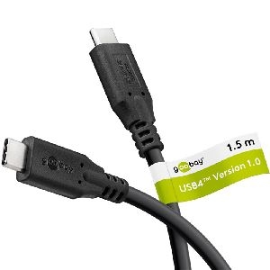 Goobay 74192 USB-C™-Kabel, USB4™, 1,5 m, schwarz VPE Cable Tag Mindestbestellmenge 1