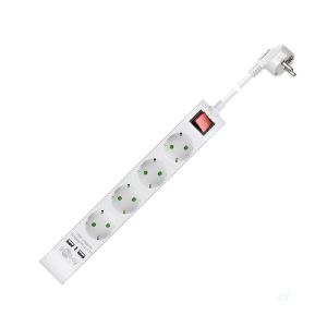 Goobay 55481 Steckdosenleiste 4-fach mit Schalter und USB : VPE Retail Polybag Mindestbestellmenge 1