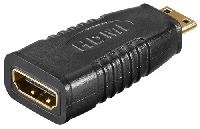 Goobay 66841 HDMI™-Adapter, vergoldet, 1 Stk. im Blister, Schwarz - HDMI™-Buchse (Typ A) > HDMI™ Min