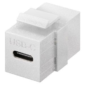 Goobay 61262 Keystone-Modul USB-C™-Verbinder, USB 3.2 Gen 2 (10 Gbit/s), weiß
