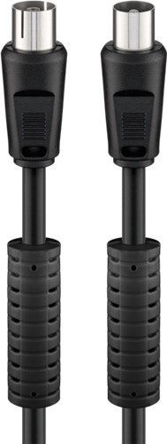 Goobay 50729 Antennenkabel mit Ferrit (80 dB), doppelt geschirmt Kabellänge: 2.5 m