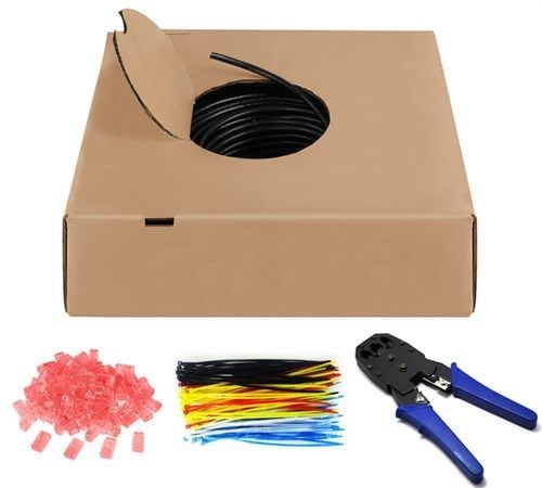 Goobay 55440 CAT 6A Outdoor Netzwerkkabel-Set, U/UTP, schwarz VPE Brown Box with Label Mindestbestellmenge 1