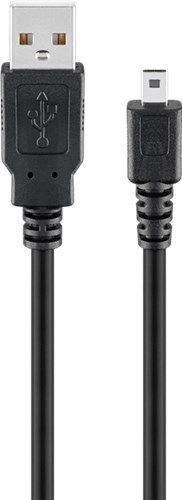 Goobay 93972 USB-A-auf-Mini-B-Kabel, 1,8 m, schwarz VPE Bulk Mindestbestellmenge 1