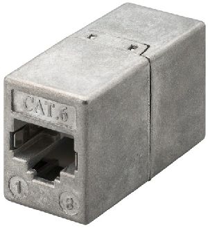 Goobay 93963 RJ45 Modularkupplung/Verbinder, CAT 6, Vollmetallgehäuse VPE Bulk Mindestbestellmenge 1
