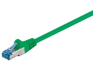 Goobay 95603 CAT 6A Patchkabel, S/FTP (PiMF), grün Kabellänge: 1.5 m