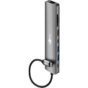 Goobay 79146 Slim 8-Port USB-Hub mit HDMI™ und RJ45, 5 Gbit/s VPE Retail Box Mindestbestellmenge 1