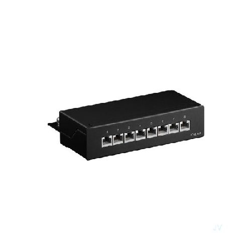 Goobay 62065 CAT 6a Mini Desktop-Patchpanel, 8 Port, (1 HE) VPE Brown Box with Label Mindestbestellmenge 1