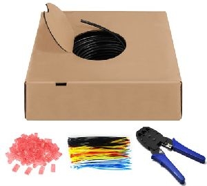 Goobay 55441 CAT 6 Outdoor Netzwerkkabel-Set, U/UTP, schwarz Kabellänge: 305 m