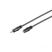 Goobay 50458 Audio Verlängerungskabel AUX, 2,5 mm Stereo, 2 m, Schwarz - Klinke 2,5 mm Stecker (3-Pi