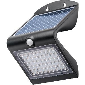 Goobay 77429 LED-Solar-Wandleuchte mit Bewegungsmelder, 4 W, schwarz VPE Retail Box Mindestbestellmenge 1