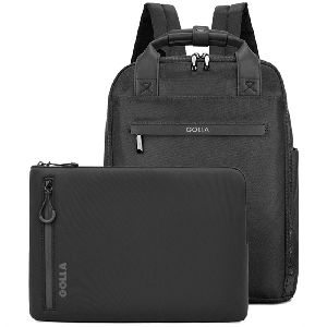 Golla 76464 Set aus Rucksack und Laptop-Sleeve 15 Zoll, Black passend für Geräte bis: 38 cm