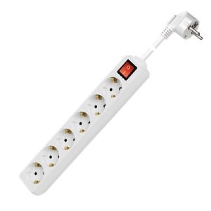 Goobay 38845 Steckdosenleiste 6-fach mit Schalter, 5 m, weiß VPE Retail Polybag Mindestbestellmenge 1