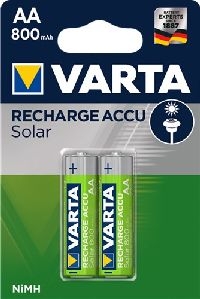 Varta 43361 Solar Rechargeable AA (Mignon)/HR6 (56736) - 800 mAh - Nickel-Metallhydrid Akku (NiMH), 1,2 V