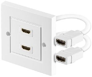 Goobay 51723 HDMI™-Wanddose, Weiß - 2x HDMI™-Buchse (Typ A) > 2x HDMI™-Buchse (Typ A)
