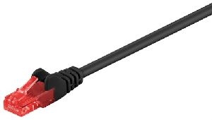 Goobay 95255 CAT 6 Patchkabel, U/UTP, schwarz VPE Cable Tag Mindestbestellmenge 1
