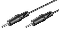 Goobay 50460 Audio Verbindungskabel AUX, 3,5 mm Mono, 1.5 m, Schwarz - Klinke 3,5 mm Stecker (2-Pin,