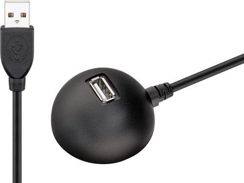 Goobay 68913 USB-A-Verlängerung mit Standfuß, 1,5 m, schwarz VPE Cable Tag Mindestbestellmenge 1